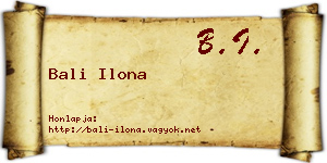 Bali Ilona névjegykártya