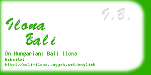 ilona bali business card